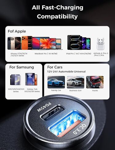 AKESR 67.5W Car Charger，USB-C Dual-Port Fast Charging in Saudi Arabia
