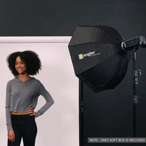 Angler Boombox Octagonal Softbox (26") with Bowens Mount – Premium Silver Interior, Removable Diffuser, Collapsible – Perfect for Monolights, Strobes, LED Lights, for Professional Studio Photography in Saudi Arabia