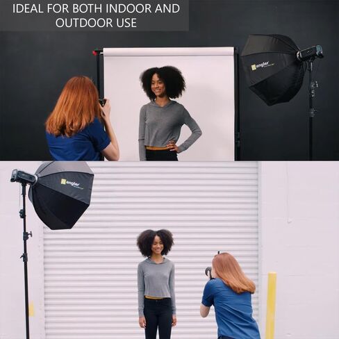 Angler Boombox Octagonal Softbox (26") with Bowens Mount – Premium Silver Interior, Removable Diffuser, Collapsible – Perfect for Monolights, Strobes, LED Lights, for Professional Studio Photography in Saudi Arabia