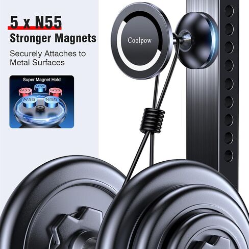 Gym Magnetic Phone Holder Mount for MagSafe【All Metal】Dual Magnetic Phone Holder for Gym Accessories Attach to Metal Surface, Gym Phone Holder Magnet for iPhone 16 15 14 13 Pro Max Gift for Men Women in Saudi Arabia