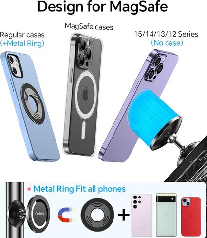Gym Magnetic Phone Holder Mount for MagSafe【All Metal】Dual Magnetic Phone Holder for Gym Accessories Attach to Metal Surface, Gym Phone Holder Magnet for iPhone 16 15 14 13 Pro Max Gift for Men Women in Saudi Arabia