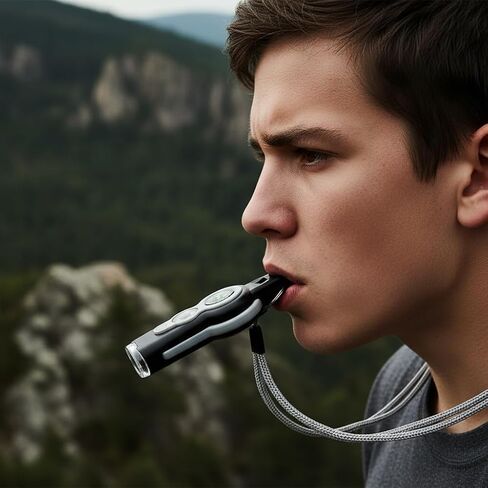 Emergency Whistle 7-in-1, Survival Whistle with Compass, Thermometer, LED Light, Magnifier, Mirror & Storage for Hiking, Camping, Fishing, Kayaking in Saudi Arabia