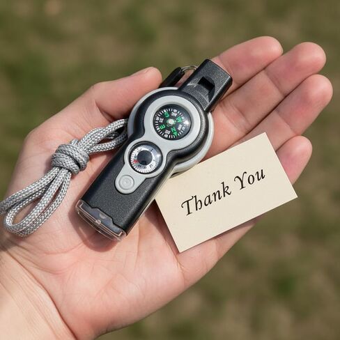 Emergency Whistle 7-in-1, Survival Whistle with Compass, Thermometer, LED Light, Magnifier, Mirror & Storage for Hiking, Camping, Fishing, Kayaking in Saudi Arabia