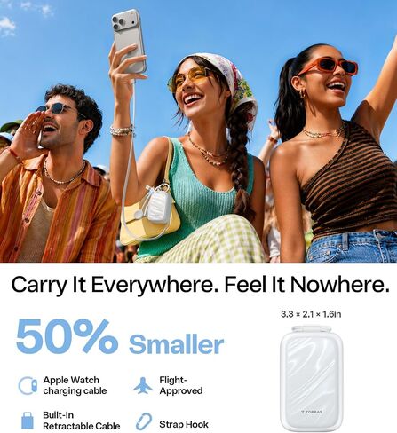 TORRAS PearlGo Power Bank, 45W 10,000mAh Fast Portable Charger,White in Saudi Arabia
