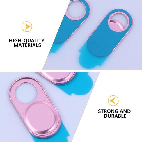2pcs Ultra-Thin Webcam Privacy Covers Slide with Aluminum Alloy Metal Frame, Elegant Golden Camera Covers for Laptop, Tablet, and Smartphone Anti-Hacking Protection in Kuwait