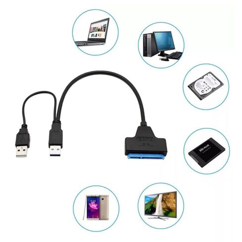USB 3.0 Serial Ata 22-pin Data Cable for 2.5 Inch Drives, Black in Saudi Arabia