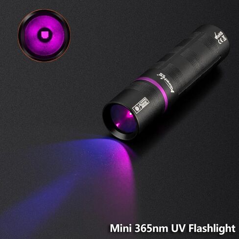 ALONEFIRE SV135 Mini 365nm UV Flashlight USB C Rechargeable Blacklight Woods Lamp Money Detector Black Light for Pet Urine Detetector, Minerals, Rocks, AC Leaks with Built-in Battery in Saudi Arabia