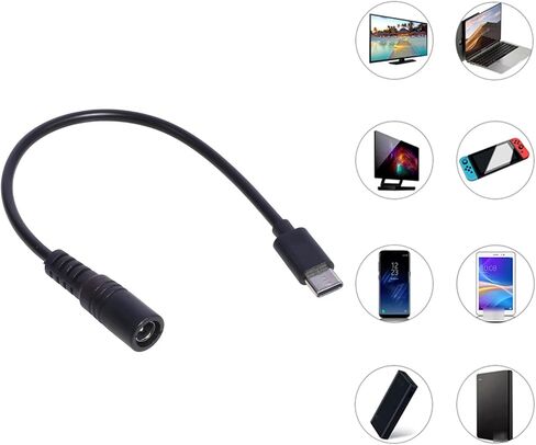 5.5x2.1 Female to Male Cable 5521 Power Cable Conector 5.5x2.1 Adapter USB Type C Converter in Kuwait