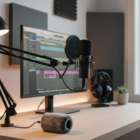 Wind Cover ry Windscreen Muff Sleeve with Noise Reduction Universal Fit for Shapes Faux Washable Reusable Suitable for Podcasting Studio Field in Kuwait
