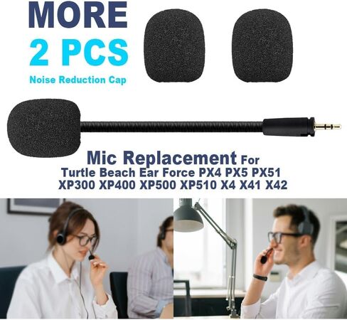 Mic Replacement for Turtle Beach Headset - 2 PCS Game Microphone for 3.5mm Turtle Beach XO Three XO Four Stealth Recon 150 50 50X 50P 60P Xbox One 400 420x 450 500p 520 Game Headset in Kuwait