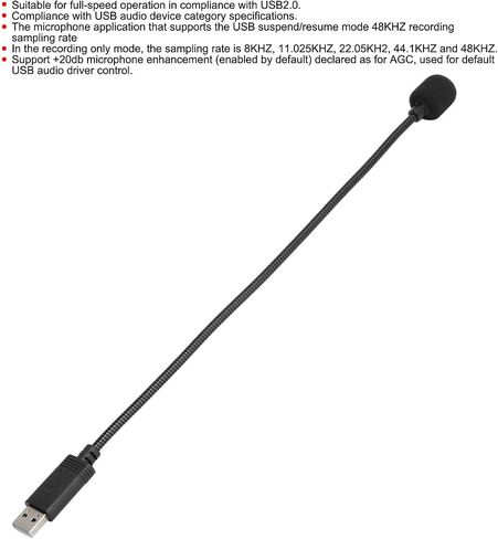 Mini USB Microphone for PC Laptop, Plug and Play External Mic 7 OS X, Portable Condenser Voice Recorder for Online Meeting Gaming Streaming in Kuwait