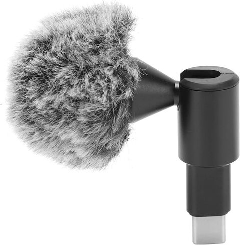 Mini USB C Microphone Plug and Play Omnidirectional Lavalier Mic for Phone Interview Vlog Recording Black Alloy Body Portable in Kuwait