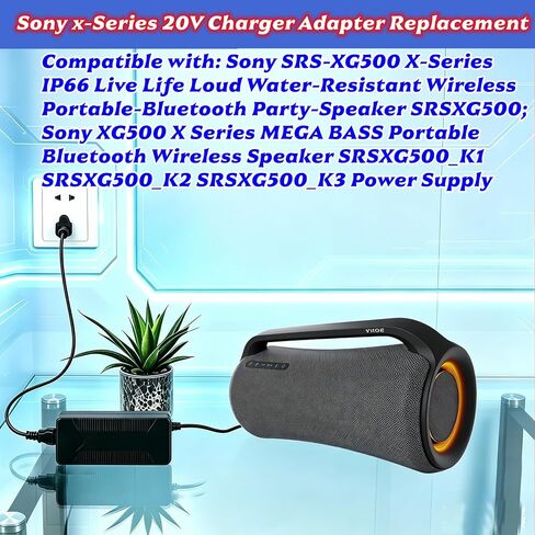 20V4.5A Power Supply Cord Charger Fit for Sony srs-xg500 X-Series Portable Bluetooth Wireless Speaker Compatible with Sony X-Series Speaker Charger 20v Power Cord Replace Part in Saudi Arabia
