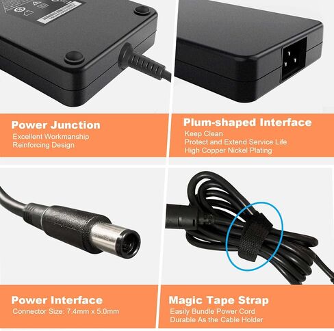 شاحن تيار متردد 240 وات متوافق مع Dell Alienware 17 15 13 M15 M17 R1 R2 R3 R4 R5 M17X M18X X51 G3 G5 G7 Precision 7710 7720 7730 7510 7520 7530 Series محول إمداد الطاقة للكمبيوتر المحمول in Saudi Arabia