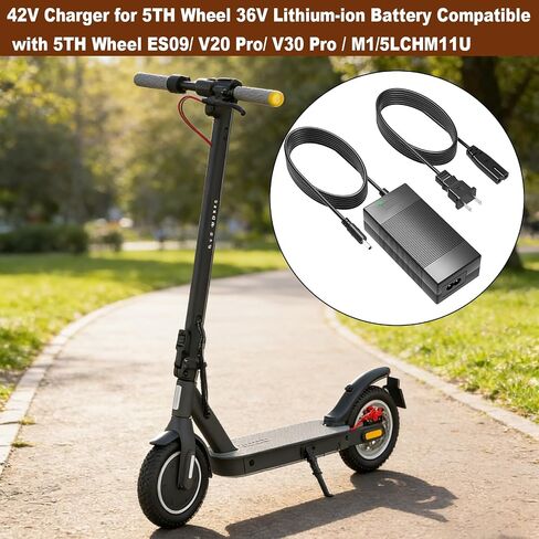 42V Charger for 5TH Wheel 36V Lithium-ion Battery Compatible with 5TH Wheel ES09/ V20 Pro/ V30 Pro / M1/5LCHM11U Power Adapter Cord in Kuwait