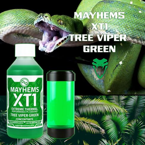 Mayhems - XT1 Concentrate PC Coolant - Computer Water Cooling Fluid - Liquid Cooling, Thermal Performance Series, 250 ml, Tree Viper Green in Kuwait