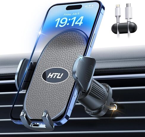 HTU 【Military-Grade】 Car Phone Holder,【Strongest & Longest Steel-Hook】 Car Vent Mount, Handsfree 360° Adjustable Automobile Cradle Air Clip Stand for iPhone 17 16 15 14 Pro Max Samsung (Dark Grey) in Kuwait