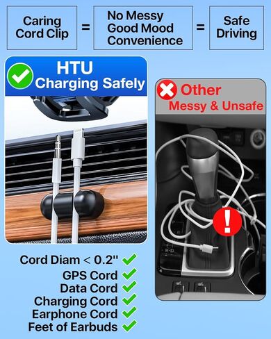 HTU 【Military-Grade】 Car Phone Holder,【Strongest & Longest Steel-Hook】 Car Vent Mount, Handsfree 360° Adjustable Automobile Cradle Air Clip Stand for iPhone 17 16 15 14 Pro Max Samsung (Dark Grey) in Kuwait