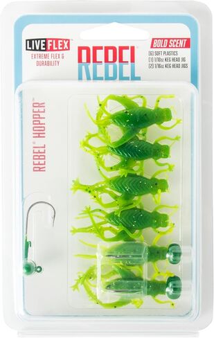 Rebel LIVEFLEX™ Hopper Soft Plastic - Green Grasshopper - 1.75" in Saudi Arabia