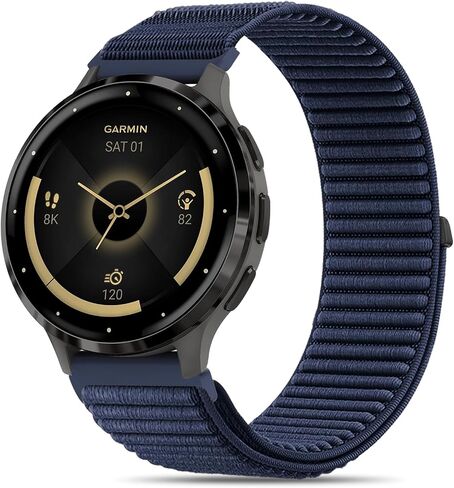 18mm Hook and Loop Nylon Compatible with Garmin Venu 3S Watch Band/Venu 4 41mm/Venu 2S/Vivoactive 4S /Vivomove 3S/Forerunner 265S/Forerunner 255S, Quick Release Sport Strap for Women Men in Saudi Arabia