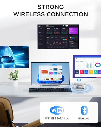 KAMRUI GK3Plus Mini PC, 16GB RAM 1TB M.2 SSD Mini Computers,12th Alder Lake N95 (up to 3.4GHz) Micro PC, 2.5''SSD, Gigabit Ethernet,4K UHD,Three Screen Display, WiFi,BT,VESA/Home/Business Small pc in Kuwait