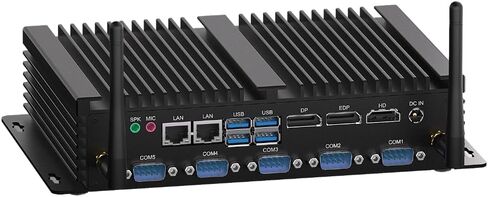 WEIDIAN Fanless Industrial Mini PC Core i7 8550U Win11 Mini Desktop Computer 32GB RAM 1TB SSD, 6xCOM(RS232 RS485) 4K 3xDisplays(HD+DP+EDP) 2xLAN 8xUSB LPT WiFi&BT Linux Wake On LAN Auto Power On in Kuwait
