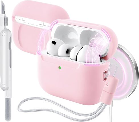 حافظة GolbinBox لسماعات AirPods Pro 3، متوافقة مع MagSafe، باللون الوردي in Kuwait