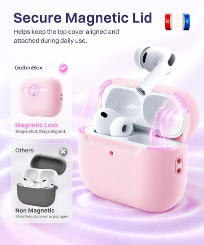 حافظة GolbinBox لسماعات AirPods Pro 3، متوافقة مع MagSafe، باللون الوردي in Kuwait