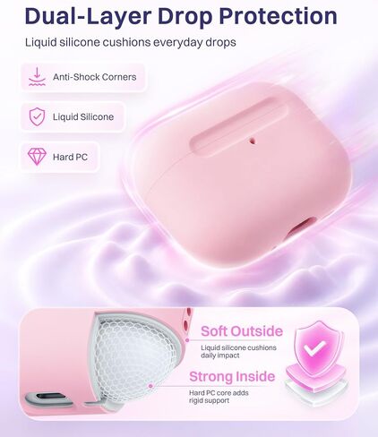 حافظة GolbinBox لسماعات AirPods Pro 3، متوافقة مع MagSafe، باللون الوردي in Kuwait