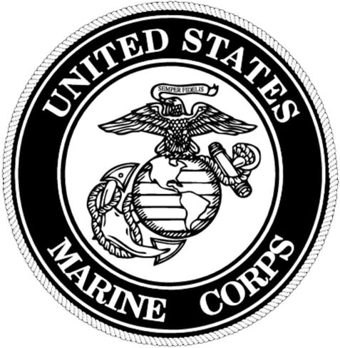 Officially Licensed U.S. Marine Corps (USMC) Emblem Decal | Sticker for Truck or Car Windows, Laptops, Tablets, etc. | Perfect Marine, Veteran & Military Gift | 4" Diameter | Old Dominion LLC in Saudi Arabia