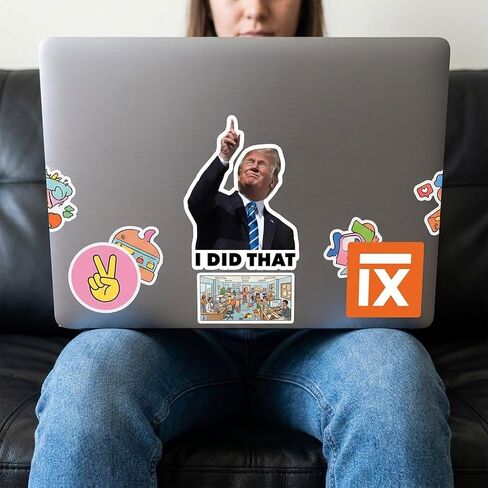 I Did that Political Stickers, 100 Pcs Funny Humor Decals, 3 Inch Large Waterproof Vinyl Stickers for Laptop, Car, Water Bottle, Notebook - Adult Novelty Gag Gift Pack (100 Count) in Kuwait