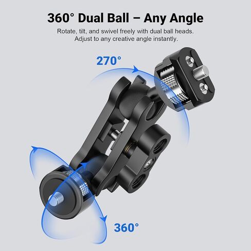 Dual Ball Heads Magic Arm Camera Monitor Mount 1/4"-20 in Saudi Arabia