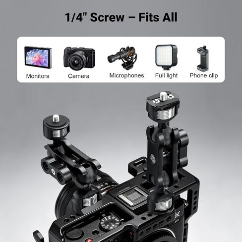 Dual Ball Heads Magic Arm Camera Monitor Mount 1/4"-20 in Saudi Arabia