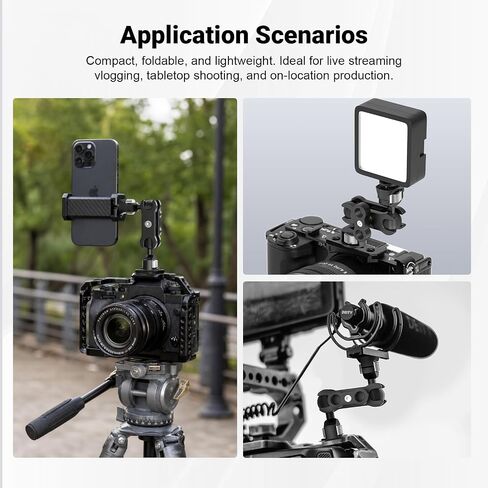 Dual Ball Heads Magic Arm Camera Monitor Mount 1/4"-20 in Saudi Arabia