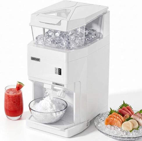 GarveeLife Commercial Shaved Ice Maker, 300Lbs/H Electric Ice Shaver with 5L Hopper, 500RPM Stainless Steel Snow Cone Maker & Ice Crusher, Adjustable Ice Texture for Home, Parties, Business, Blue in Kuwait
