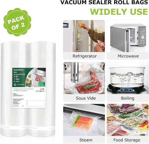 Bonsenkitchen Vacuum Sealer Machine + 2 Rolls of 11" x 50 ft Vacuum Sealer Bags in Saudi Arabia