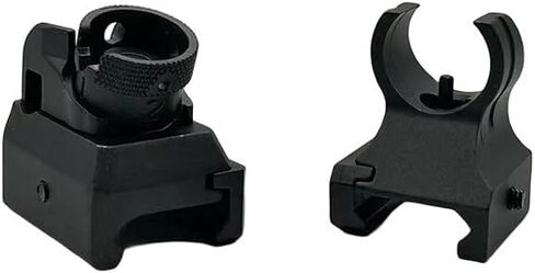 Fixed Rear and Front Low Iron Steel Sight Set Combo，Optics Rapid Transition Backup Sights，Metal Style-Rotate Adjustable Diopter Flip-Up Scopes，Fits for Standard 20mm Pic Rail System Mounting in Saudi Arabia