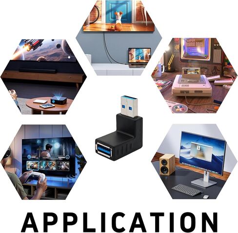 8Pcs USB 3.0 A Male to Female Adapter, Right Angle Down L Shaped Connector for PC, Laptop, Charger, Power Bank, and USB Devices in Saudi Arabia