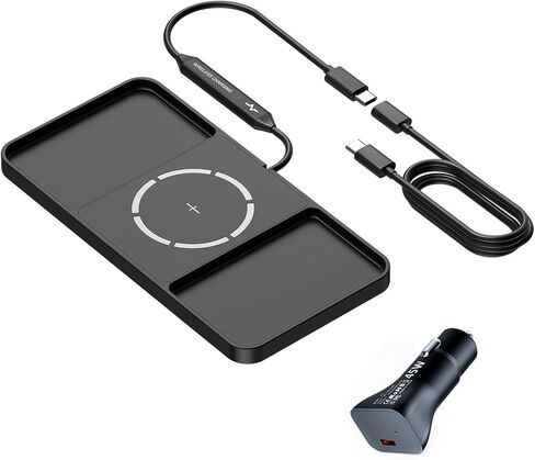 25W Wireless Charger Car Magnetic Charging Pad Fast Wireless Phone Charger Mat Cell Phone Cordless Pad Compatible with iPhone 17/16(25W)/15/14/13/12(7.5W) (S21MAG) in Kuwait