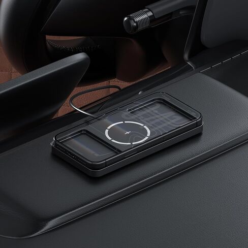 25W Wireless Charger Car Magnetic Charging Pad Fast Wireless Phone Charger Mat Cell Phone Cordless Pad Compatible with iPhone 17/16(25W)/15/14/13/12(7.5W) (S21MAG) in Kuwait