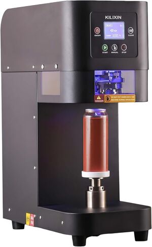Automatic Commercial Can Sealer Machine, Roller Rotates Bottle Won't Rotate - Soda Can Seaming Machine, Height Adjustable, Electric Bottle Sealer Machine for Plastic Aluminum Beer Can (5.5cm in Diam.) in Kuwait