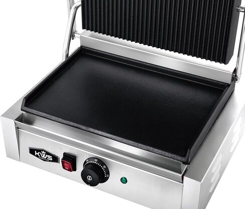 KWS KitchenWare Station PFM-17 1700W Electric Panini Press Maker with Grooved Top & Smooth Bottom Sandwich Toasting Grill – 13.5″ X 9.25″ Cooking Surface in Saudi Arabia