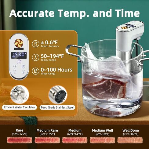 طباخ OUTOHOME WiFi Sous Vide، آلة دقيقة Sous Vide بقدرة 1300 وات in Kuwait