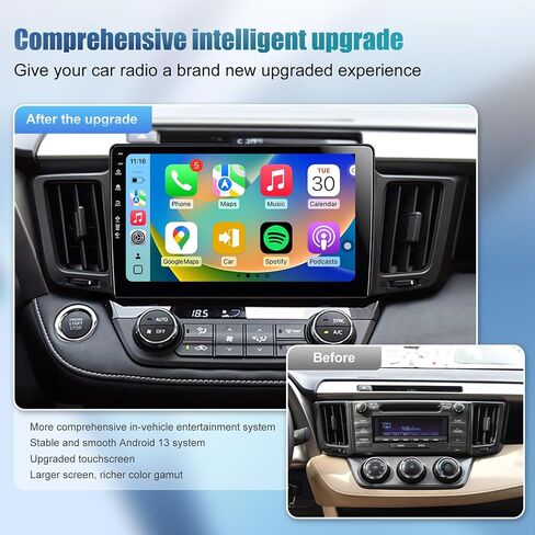 Android 10.2" Head Unit Car Radio Stereo for Toyota RAV4 2013-2018 - Wireless CarPlay & Android Auto | 5G WiFi IPS HD Touchscreen | GPS Navigation | Bluetooth | FM Radio with SWC | HD Backup Camera in Saudi Arabia
