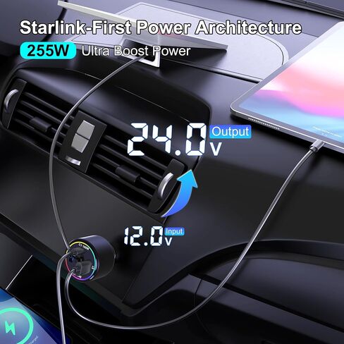 255W USB C Car Charger for Starlink Mini in Saudi Arabia