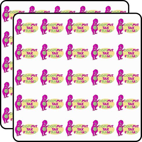 Commit Tax Fraud Barney Meme Funny Purple Dinosaur Dark Humor Internet Joke 1 Inch Vinyl Stickers 50pcs Water Bottle Laptop Phone in Saudi Arabia