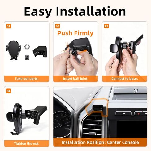 Phone Mount for Ford F150 (2015-2020) / F250 F350 F450 (2017-2021), 360° Adjustable Dashboard Phone Holder, Hands-Free Car Smartphone Mount for iPhone, Google & Android, Cellphone Cradle, Car Gifts in Saudi Arabia