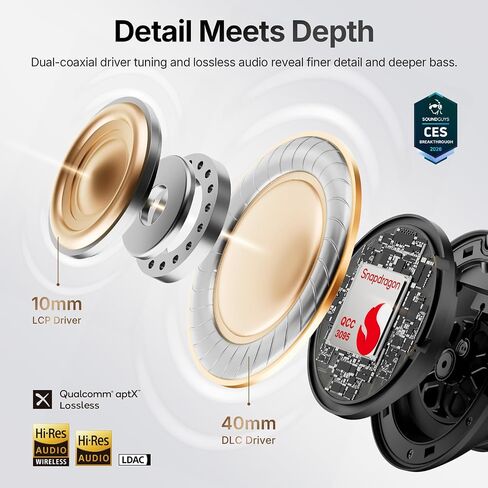 EarFun Wave Pro X Hybrid ANC Wireless Over Ear Headphones, aptX Lossless in Saudi Arabia