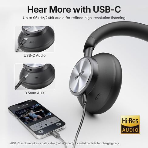 EarFun Wave Pro X Hybrid ANC Wireless Over Ear Headphones, aptX Lossless in Saudi Arabia