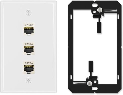 iwillink 2-Pack Shielded Cat6A Ethernet Wall Plate, 1-Port RJ45 Wall Plate in Kuwait